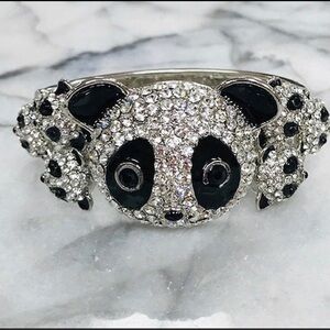 Pavé Crystal Mama Panda Bear Cuff Bracelet, Boutique-NWT